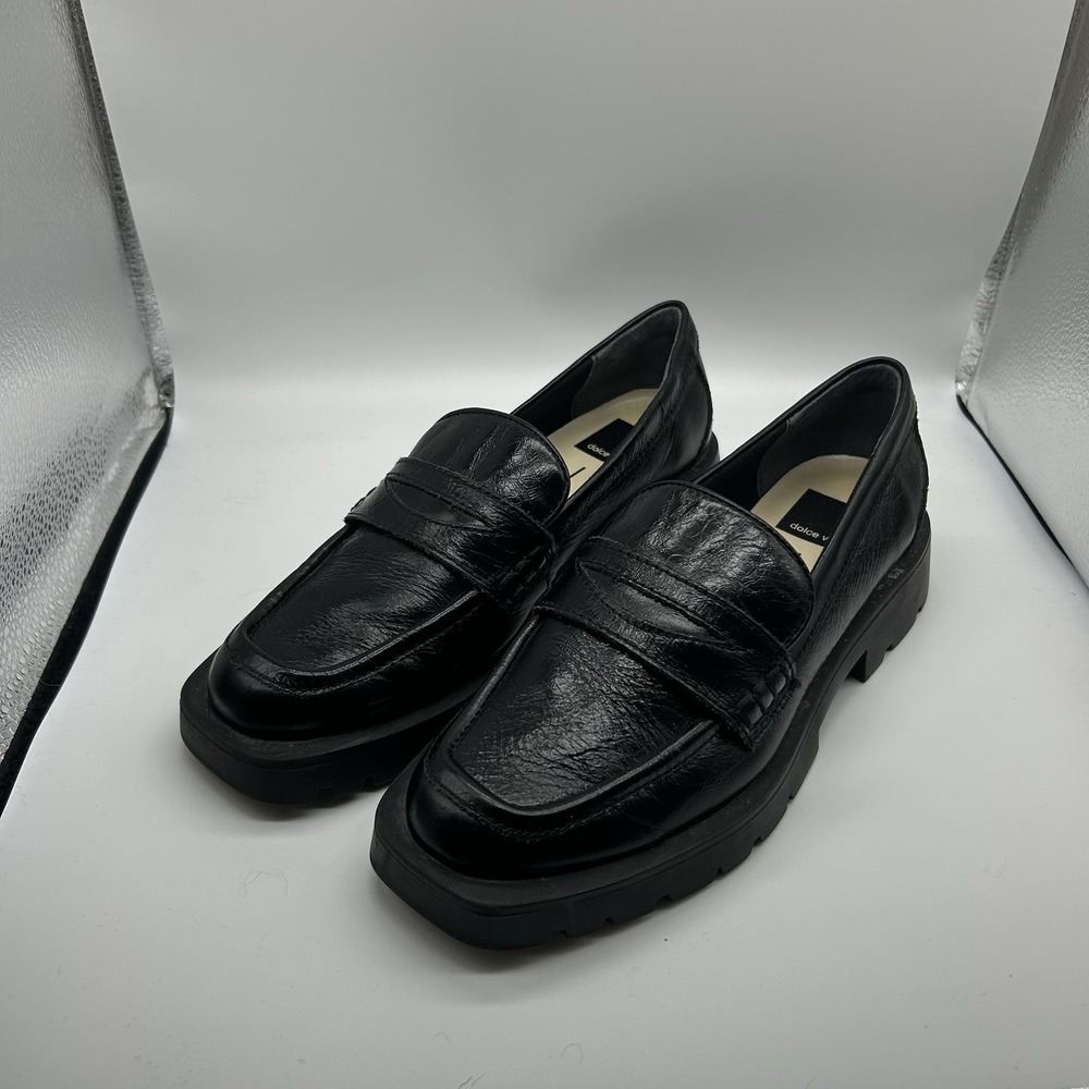 Dolce Vita Elias Leather Loafers Women's 7 Chunky Sole Trendy Academia Preppy